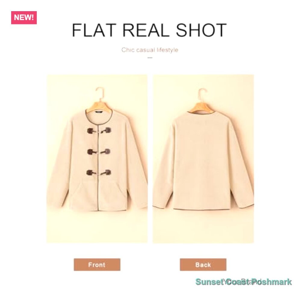 Faux Shearling Oversized Button Jacket With Sherp… - image 4